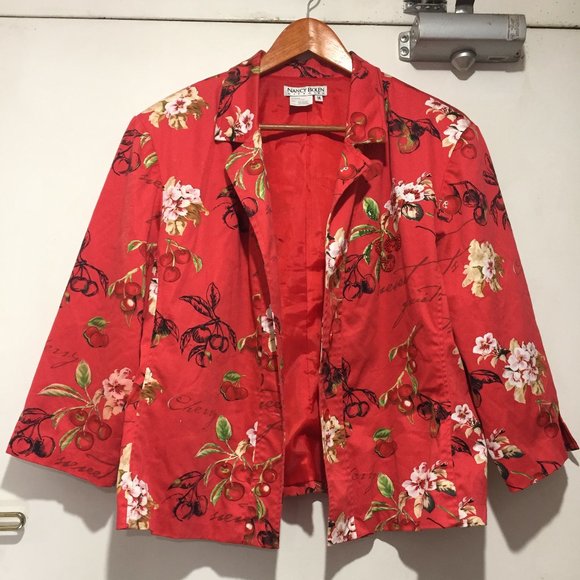 VINTAGE NANCY BOLEN PRINTED JACKETS SIZE 14 - Picture 4 of 9